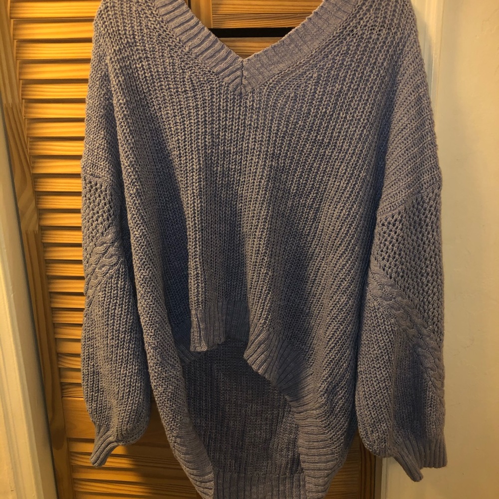 Light Blue, Knit Top